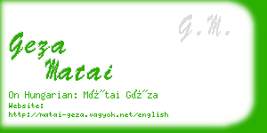 geza matai business card